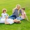 Family on the lawn